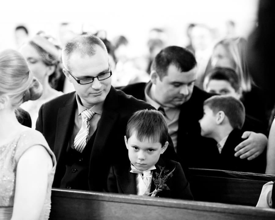 men and boys in church
